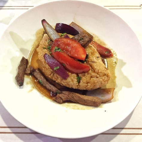 Tacu tacu de lomo saltado