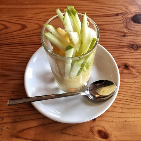 cremoso de limón con manzana verde